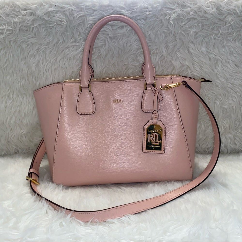 Lauren Ralph Lauren Lowell Stefanie II-STL Pink Leather Handbag